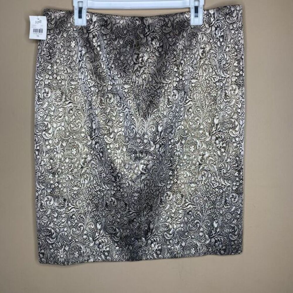 NEW J. Jill Women's Ivory Black Pencil Skirt Size 16 - Picture 2 of 8